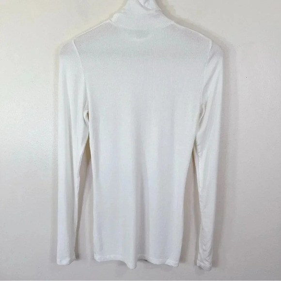 Aritzia Wilfred Ivory Mock Neck  Ribbed Buswell Tshirt - Picture 12 of 13